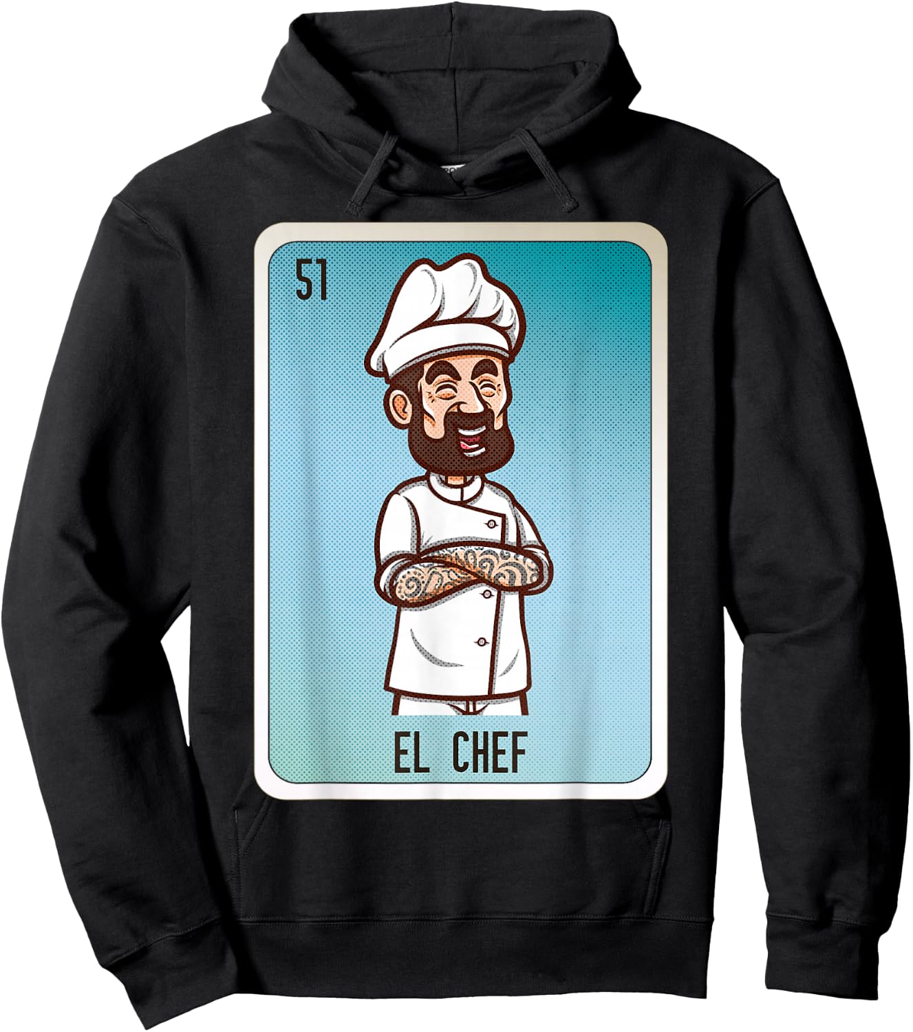 El Chef Mexican Slang Chicano Bingo Cards Hoodie - Hoodie | Black