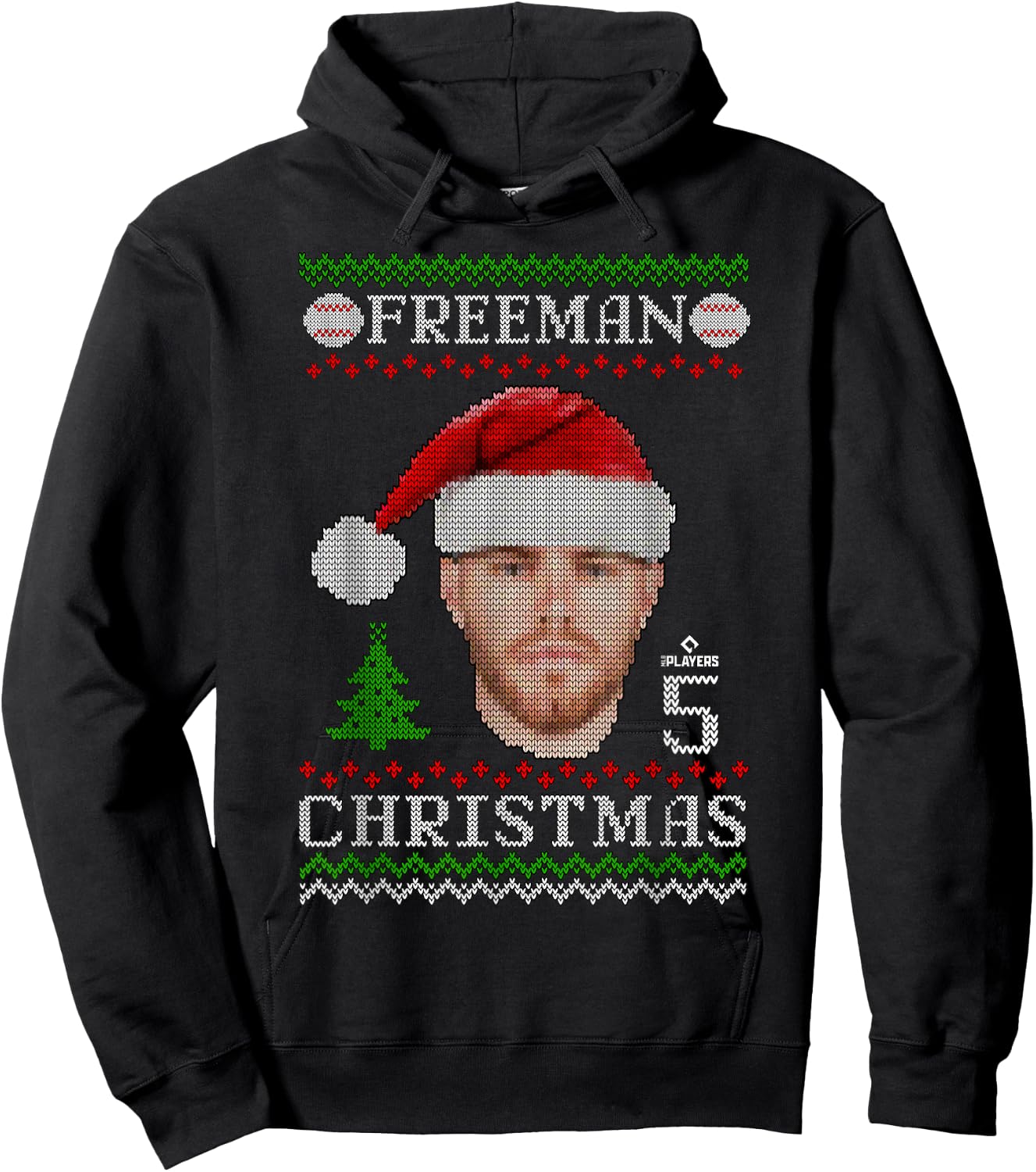 Freddie Freeman Los Angeles Baseball Christmas Sweater MLBPA Hoodie - Hoodie | Black