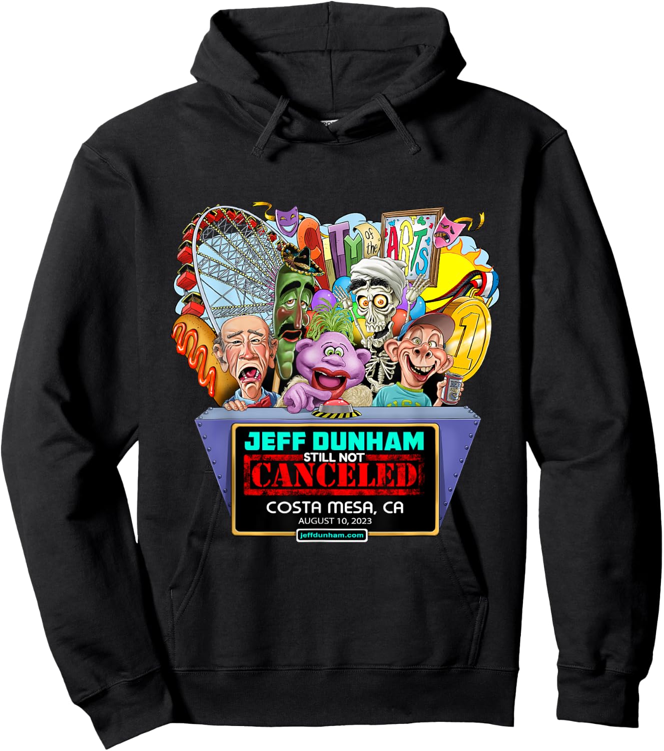 Jeff Dunham Costa Mesa, CA (2023) Hoodie - Hoodie | Black