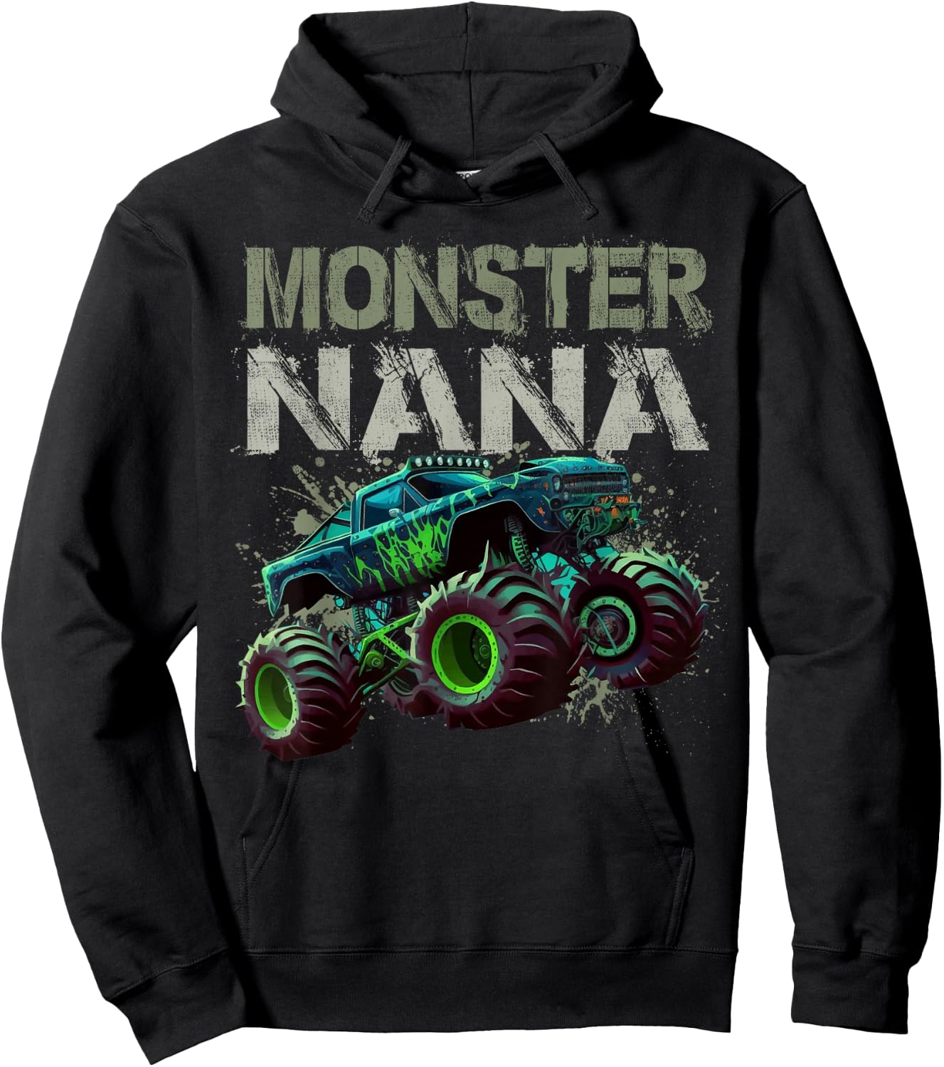 Monster Truck Nana Family Matching Monster Truck Lovers Hoodie - Hoodie | Black
