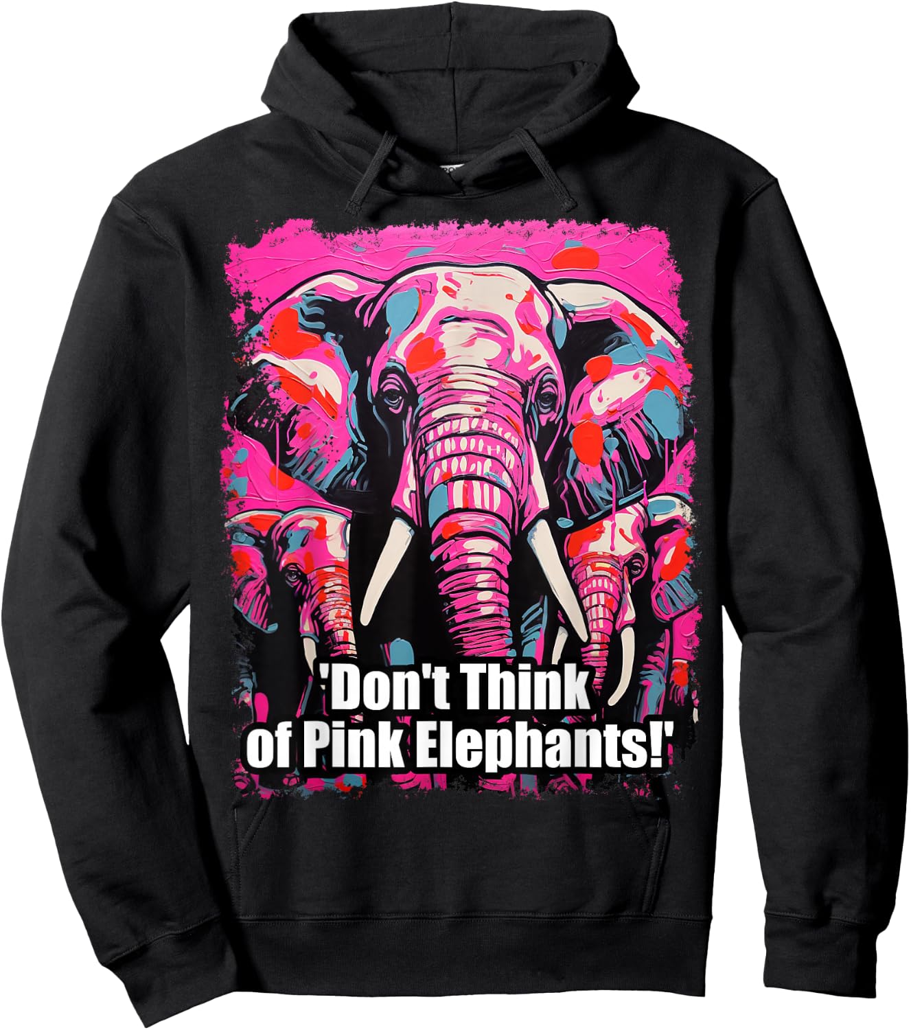 Pink Elelphant Paradox Psychology Hoodie - Hoodie | Black