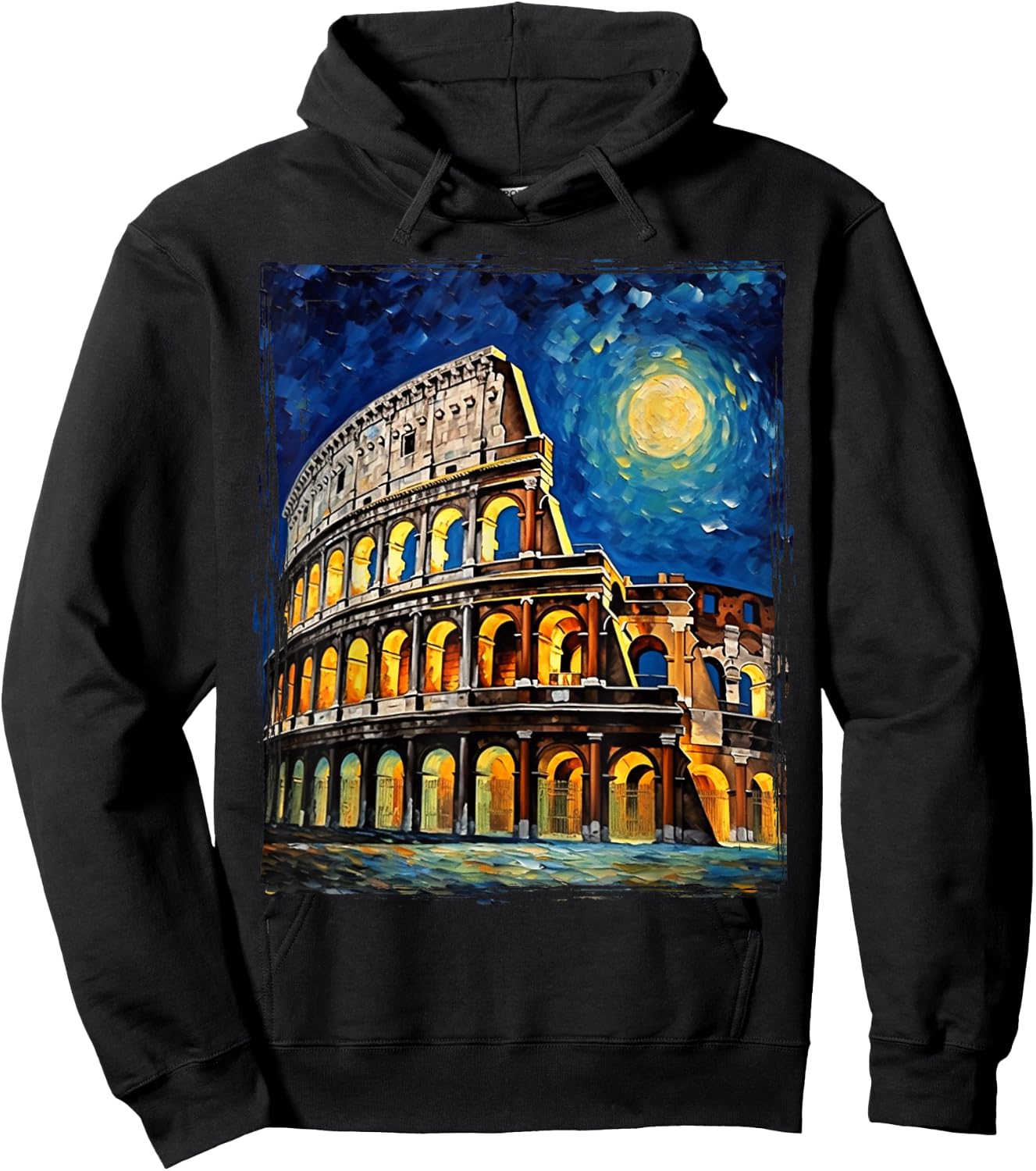 Roma Italia Colosseum Souvenirs, Rome Italy Van Gogh Hoodie - Hoodie | Black