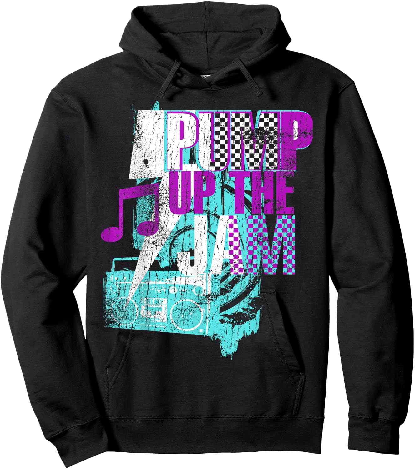 Pump up the jam 90s retro vintage Hoodie - Hoodie | Black