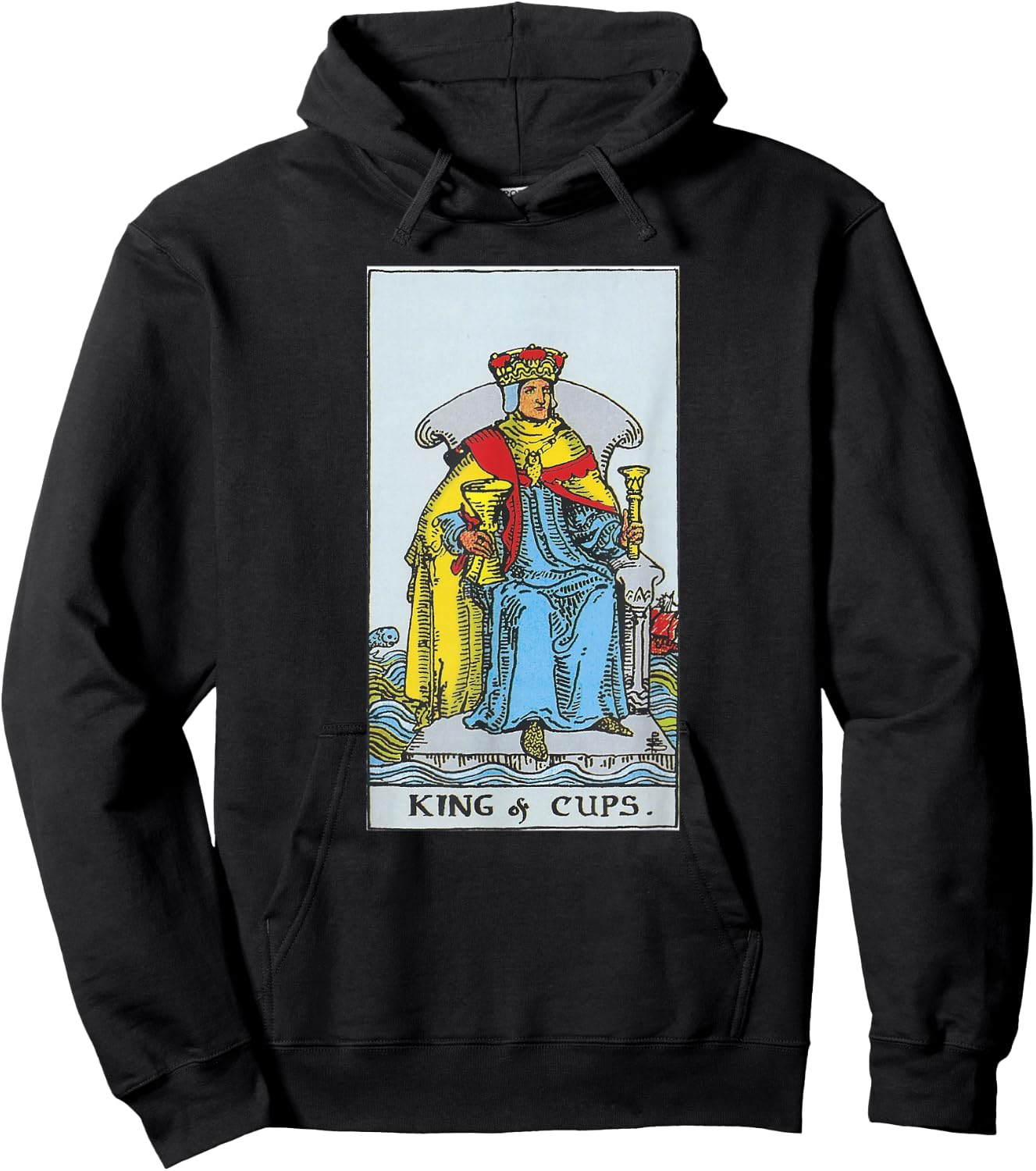 King of Cups Taro Card Shirt King of Cups Tarot Hoodie - Hoodie | Black