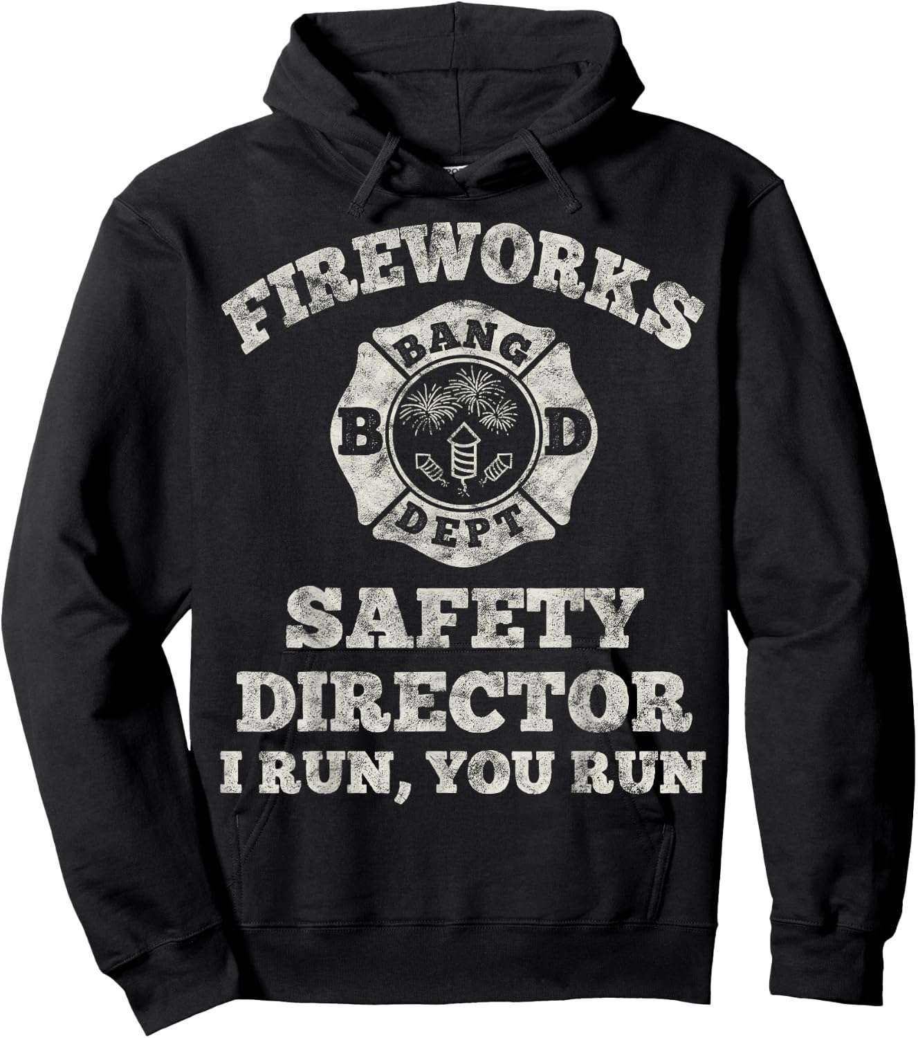 Funny Fireworks Safety Director Firefighter America Red Pyro Hoodie - Hoodie | Black