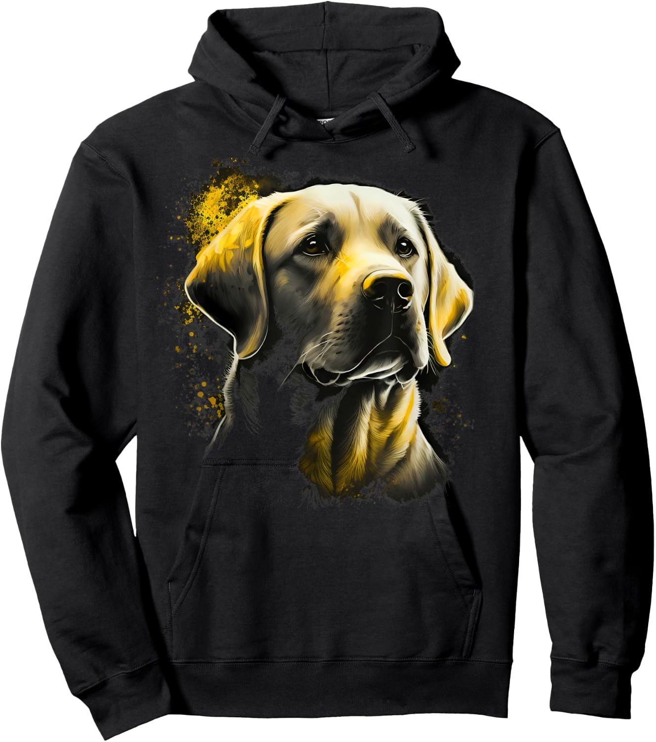 Cute white Labrador Dog on yellow Labrador Retriever Lover Women Kids Hoodie - Hoodie | Black