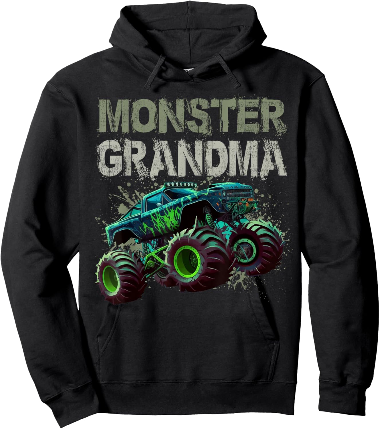 Monster Truck Grandma Family Matching Monster Truck Lovers Hoodie - Hoodie | Black