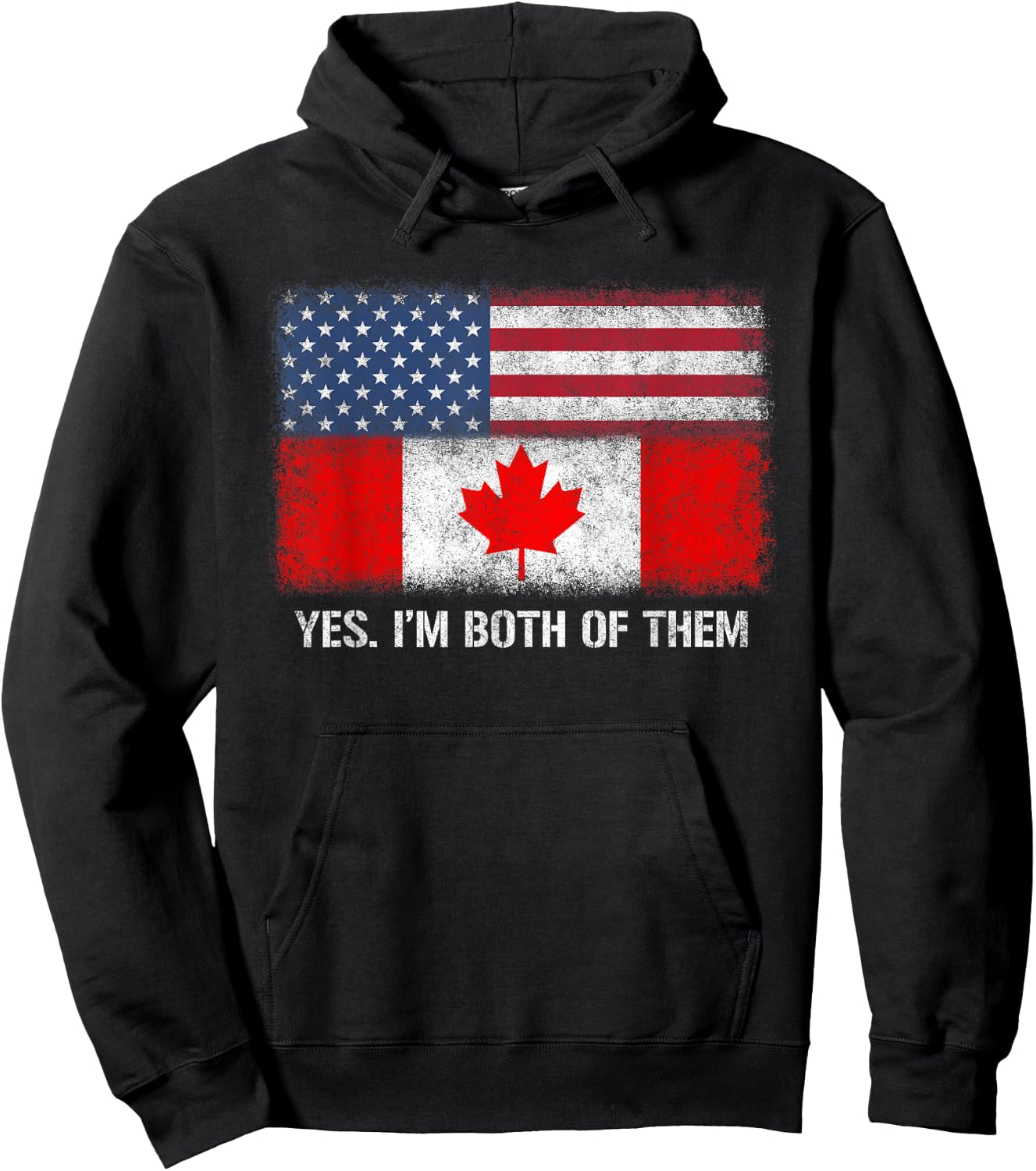 Usa Canada Canadian American Flag Dual Citizen Citizenship Hoodie - Hoodie | Black