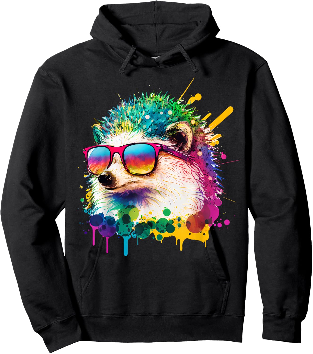 Cute Hedgehog Lover Animal on Hedgehog Hoodie - Hoodie | Black