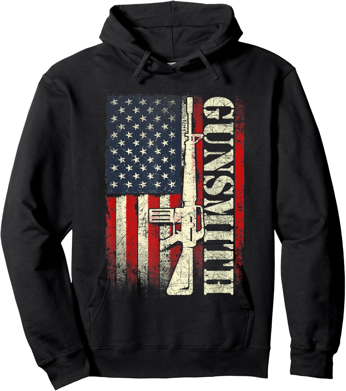 Gunsmith - USA American Flag Gunsmithing Gun Builder Rifle Men Hoodie - Hoodie | Black