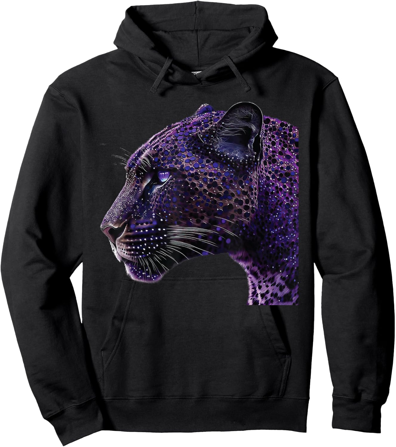 cute purple jaguar for lover Animal leopard & jaguars Hoodie - Hoodie | Black