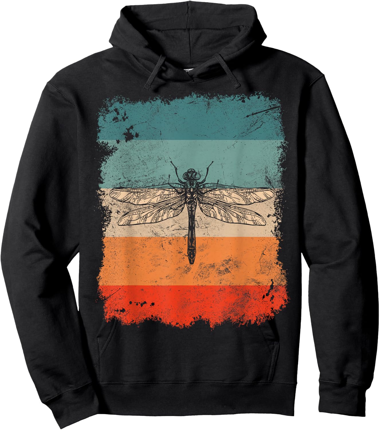 Retro Vintage Insect Dragonfly Hoodie - Hoodie | Black