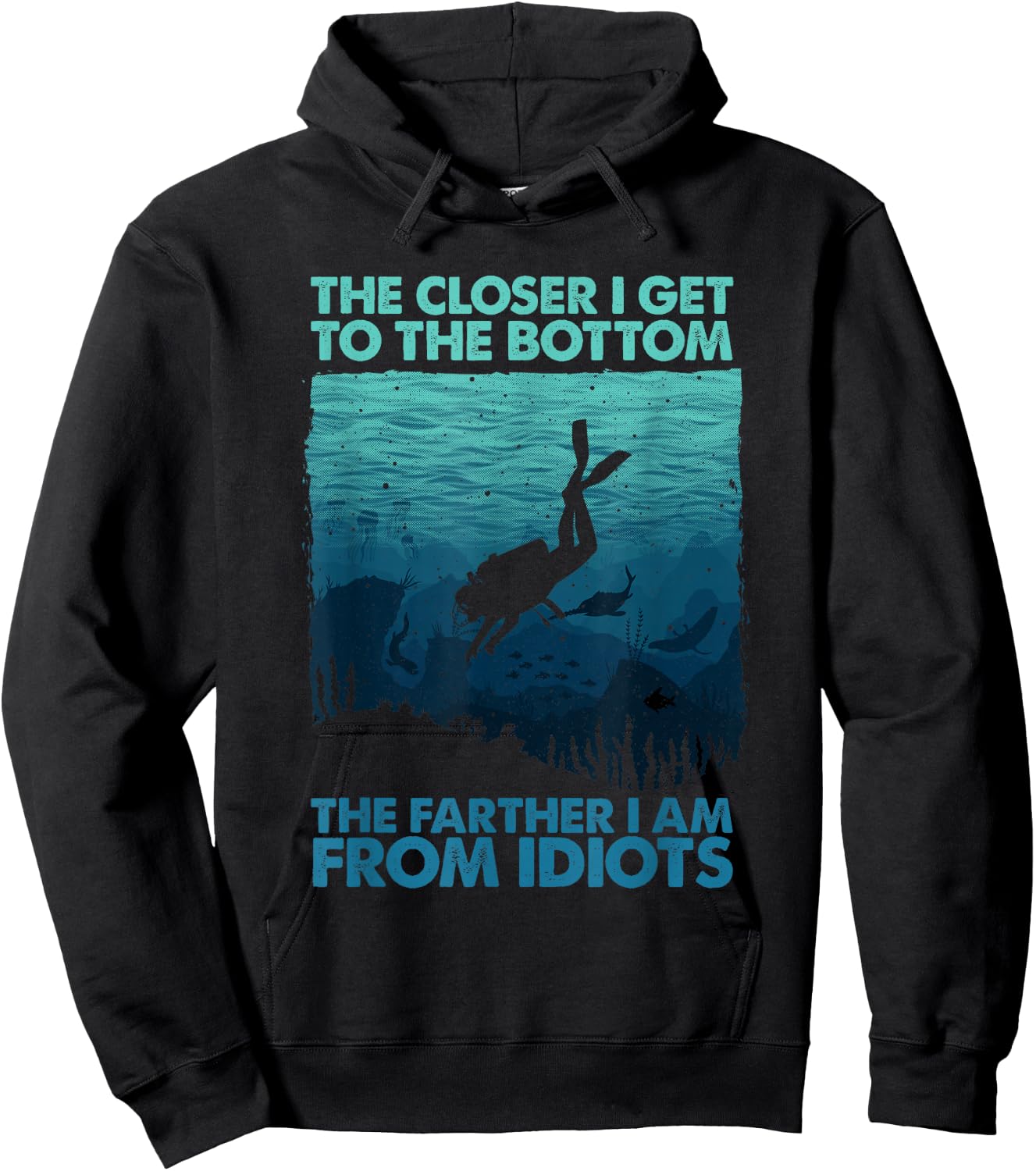 Funny Scuba Diving Themed Art Women Scuba Diving Hoodie - Hoodie | Black