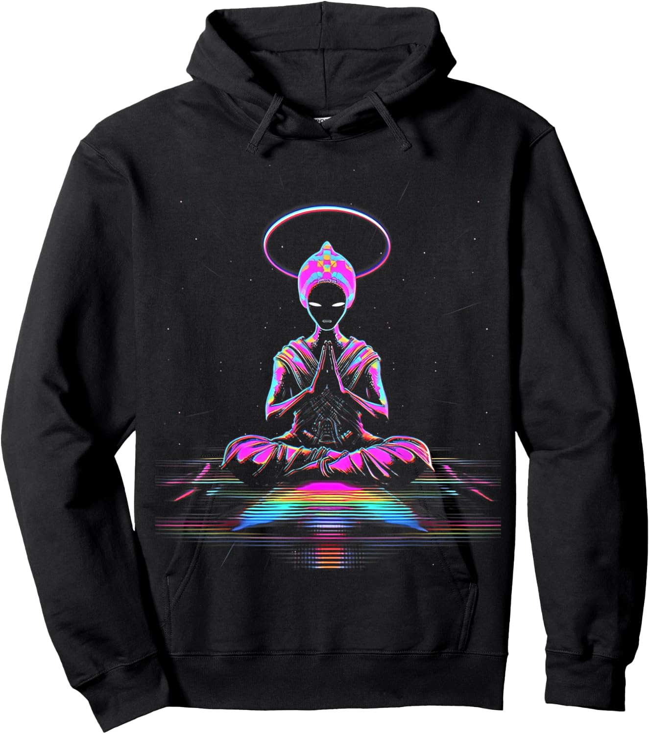 Synthwave | Cool Buddha | Cyberpunk | Retro 80's Sci-Fi # Hoodie - Hoodie | Black