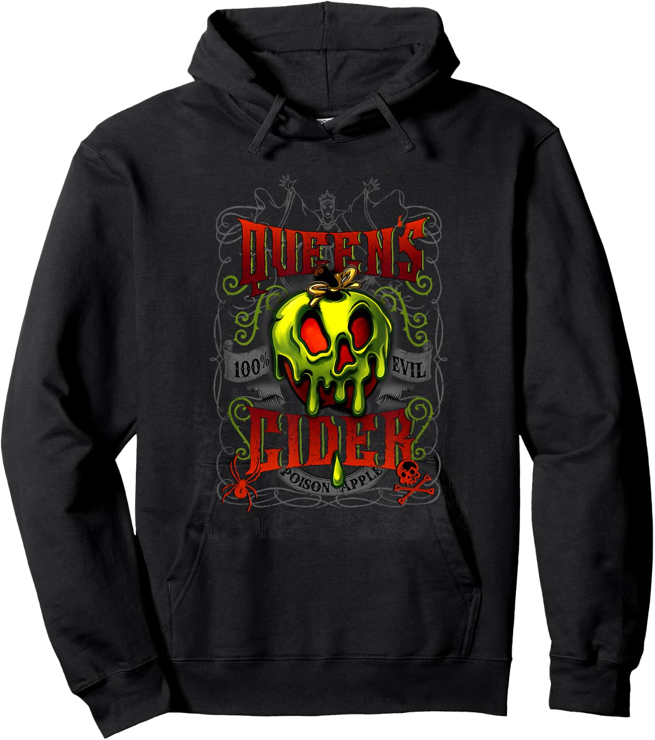Disney Snow White Queen's Cider Poison Apple 100% Evil Logo Hoodie - Hoodie | Black
