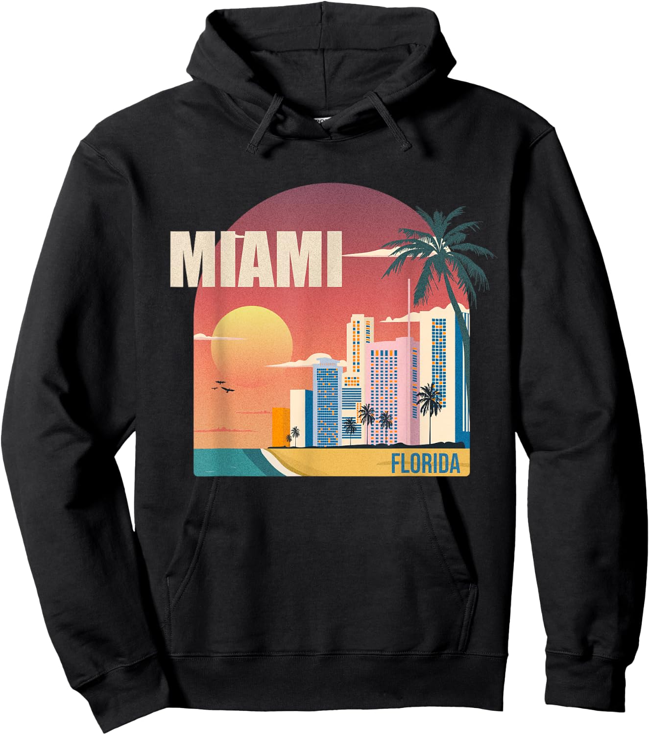 Miami Florida retro Hoodie - Hoodie | Black