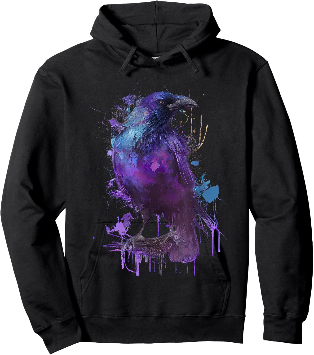 Raven colorful design Hoodie - Hoodie | Black