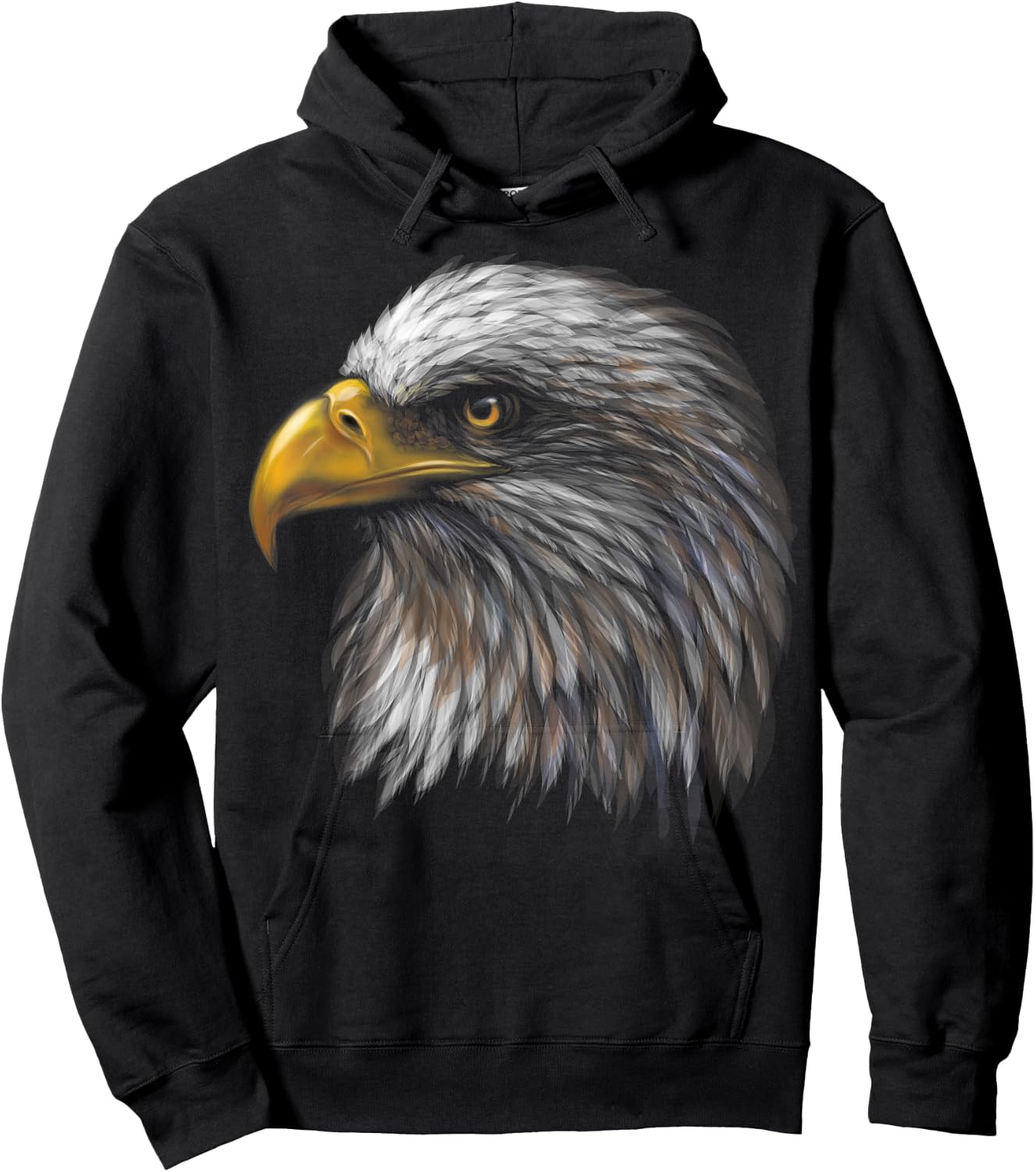 Cute Bald Eagle Head Black Art for Lovers Eagles Birds Hoodie - Hoodie | Black