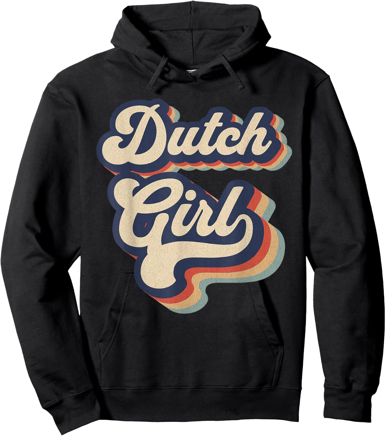 Dutch Girl Vintage Retro Netherlands Pride Hoodie - Hoodie | Black