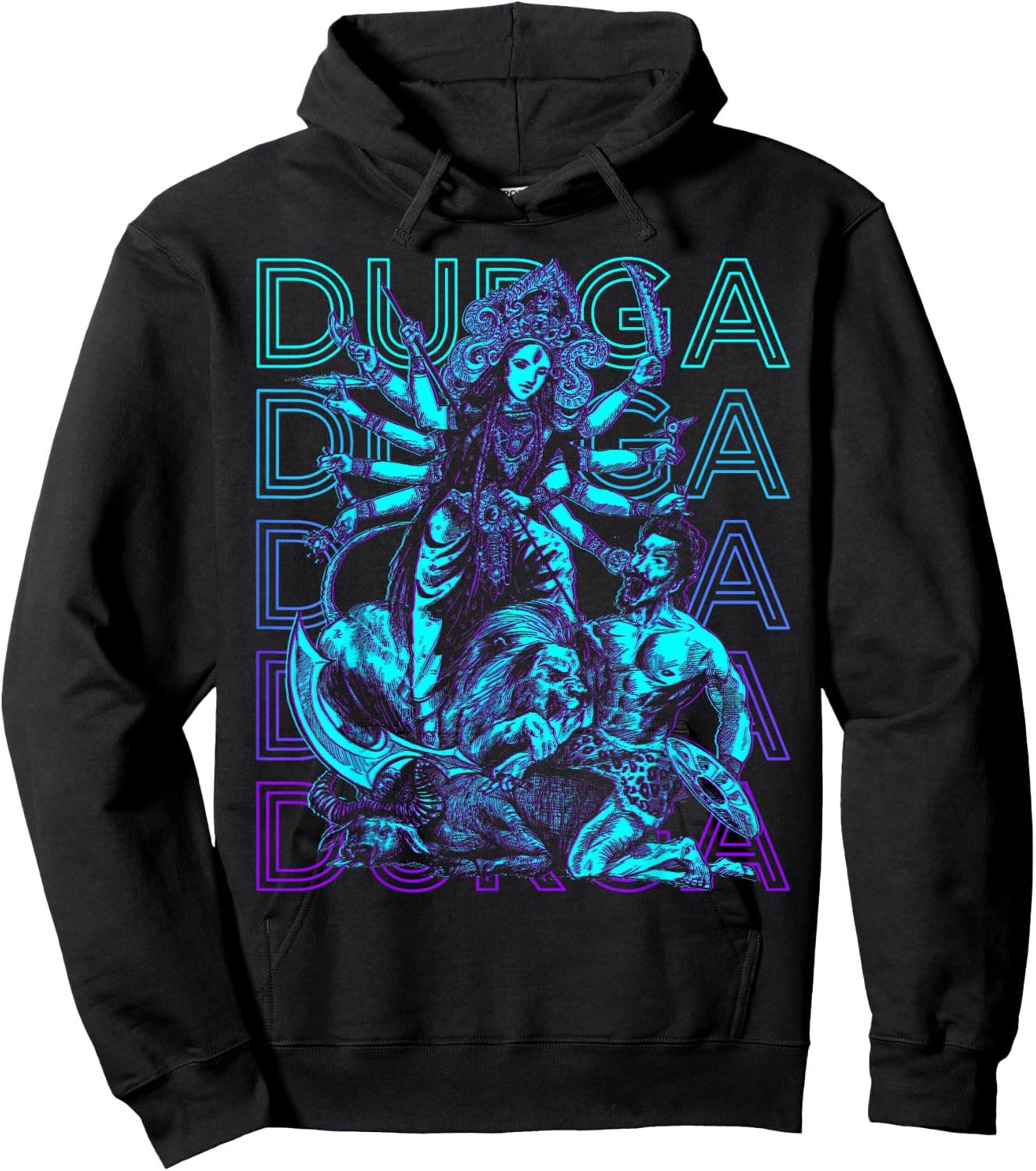 Durga Hindu Goddess Ancient Hindu Mythology Hoodie - Hoodie | Black