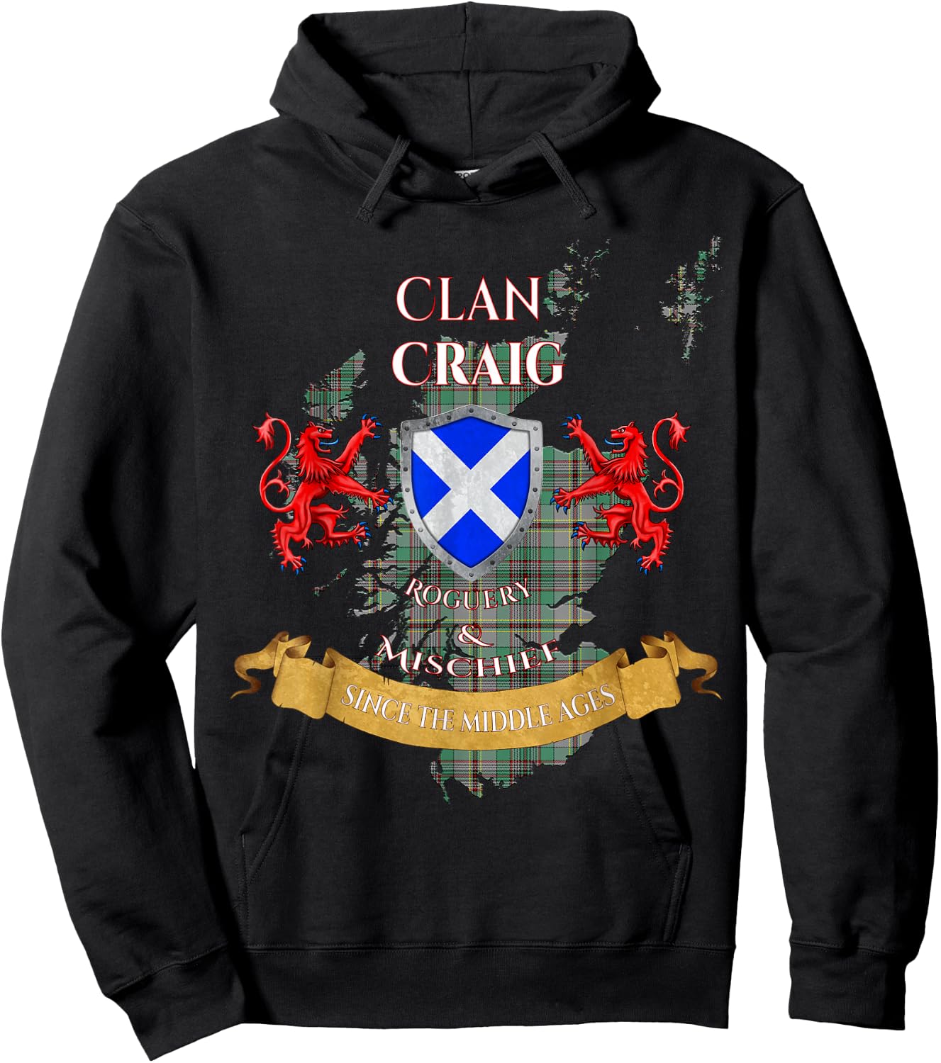 Craig Scottish Family Clan Middle Ages Mischief Hoodie - Hoodie | Black