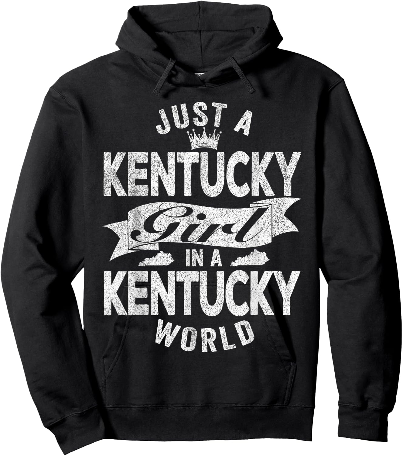 Just A Kentucky Girl In A Kentucky World Hoodie - Hoodie | Black