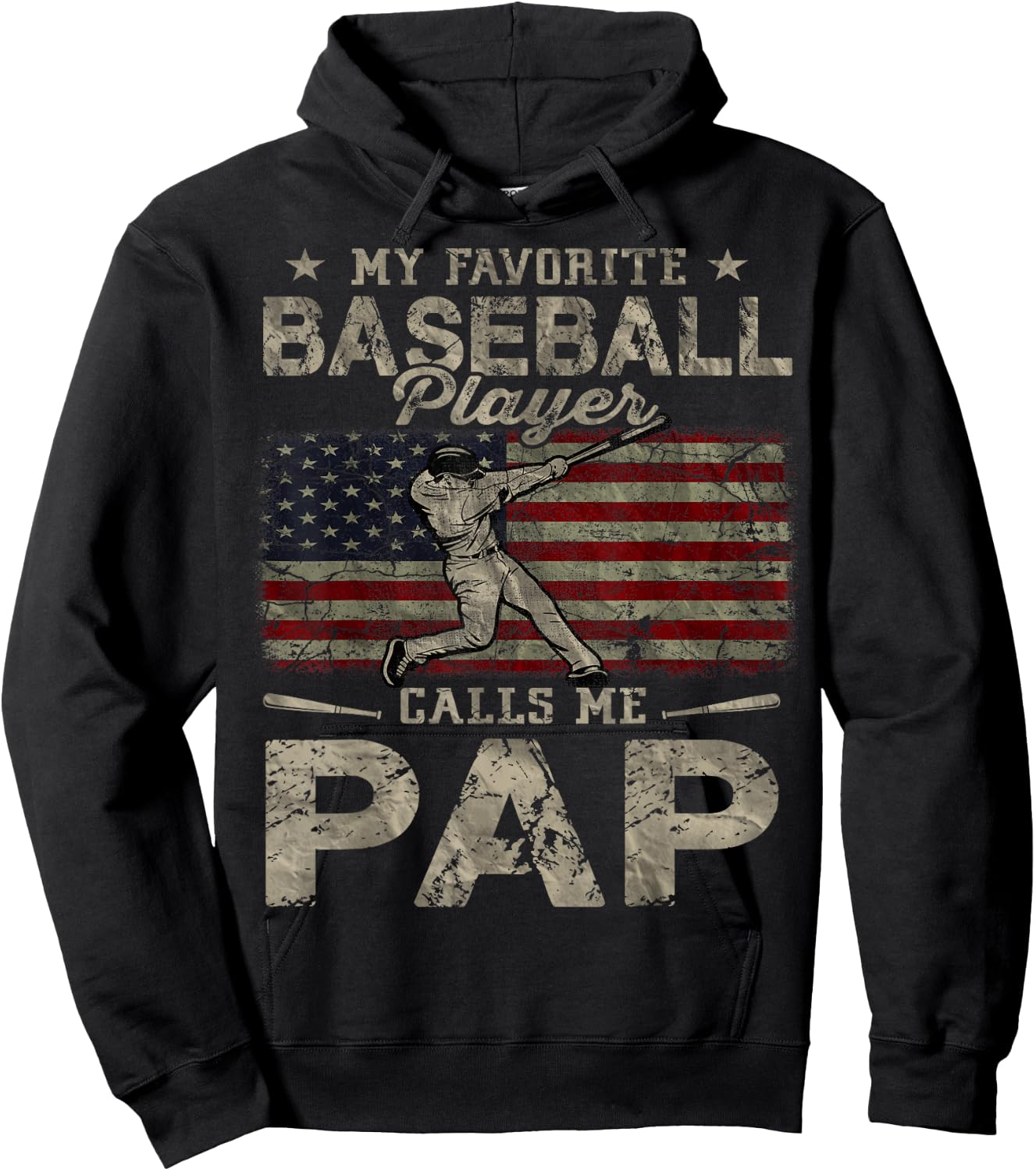 My Favorite Baseball Player Calls Me Pap Father's Day Hoodie - Hoodie | Black