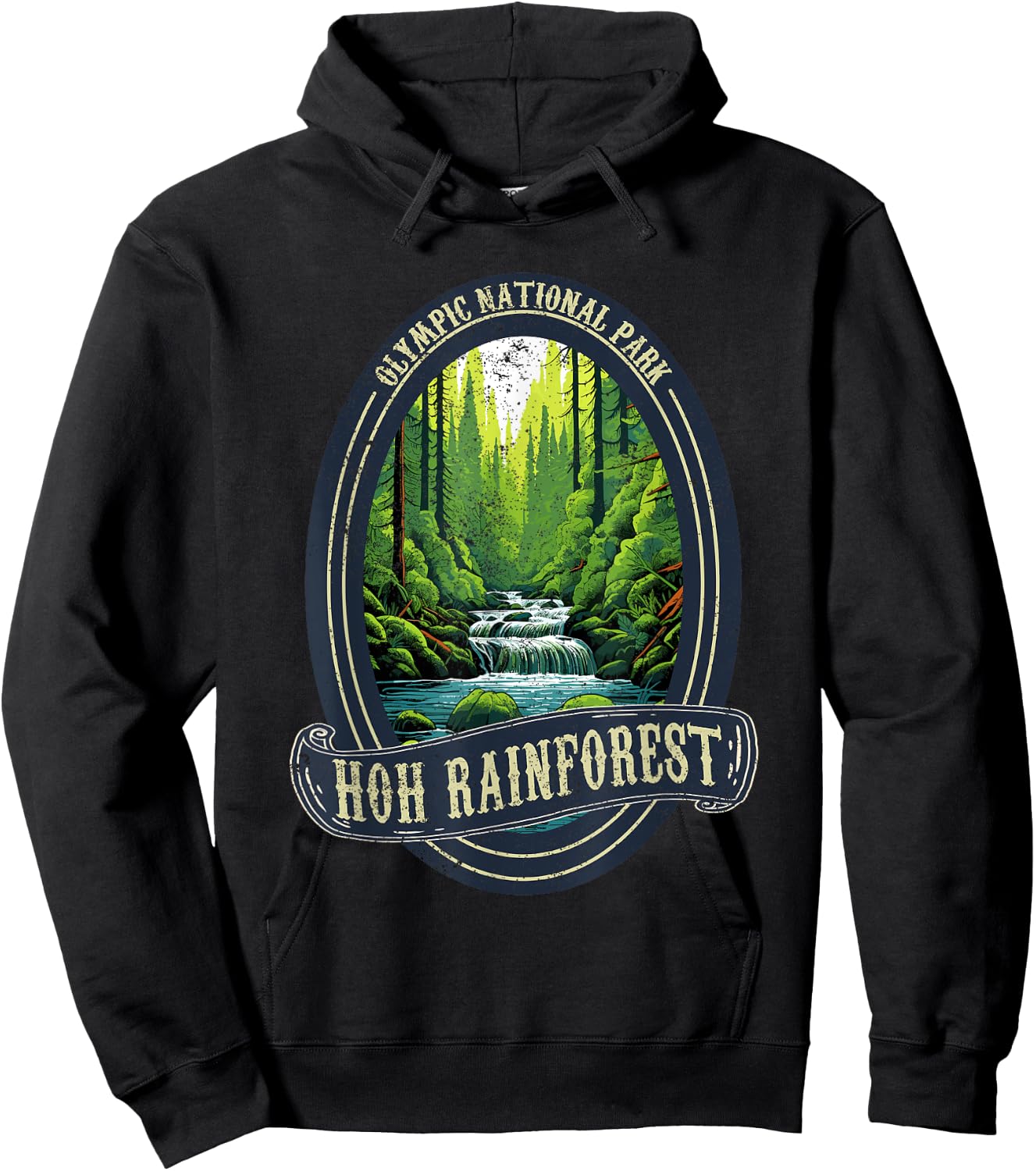 Olympic National Park Washington Hoh Rain Forest Hoodie - Hoodie | Black