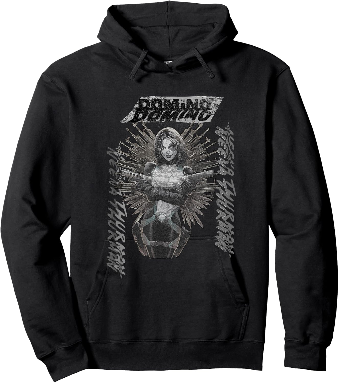 Marvel X-Men Neena Thurman AKA Domino Vintage Shot Hoodie - Hoodie | Black