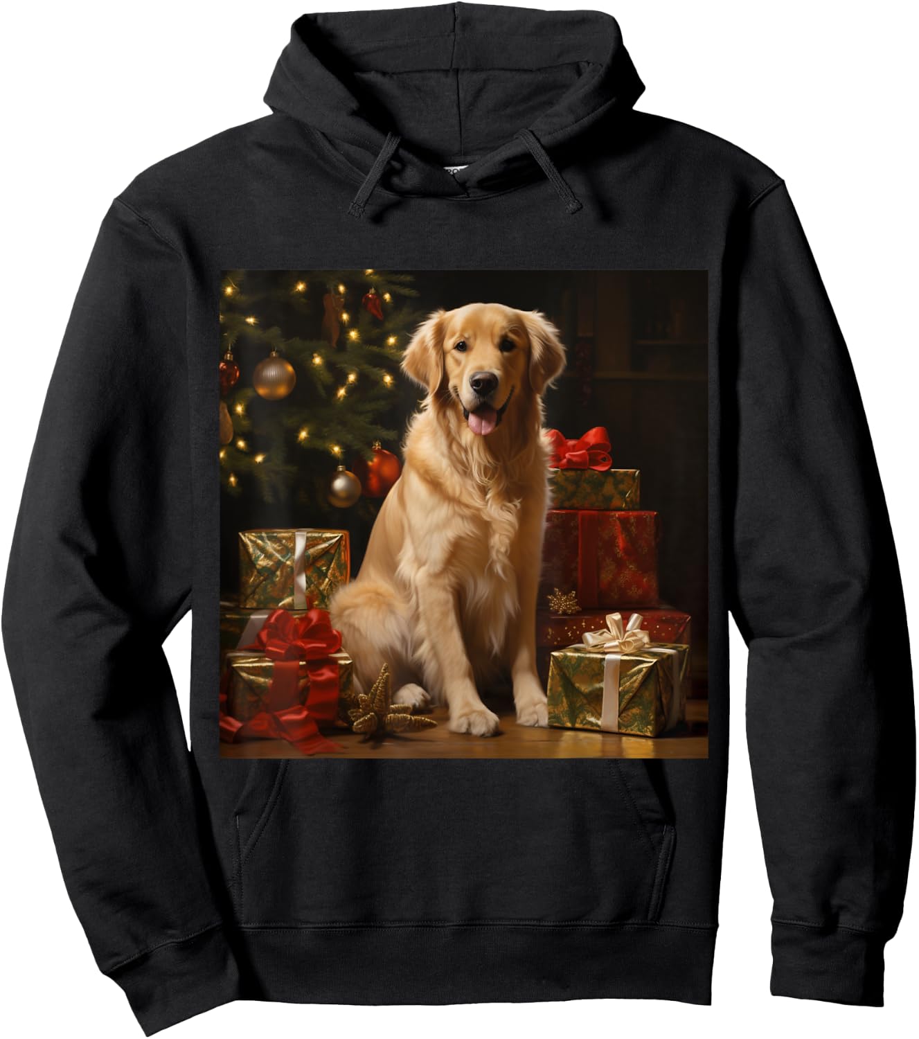 Christmas Golden Retriever - Golden Retriever Christmas Hoodie - Hoodie | Black