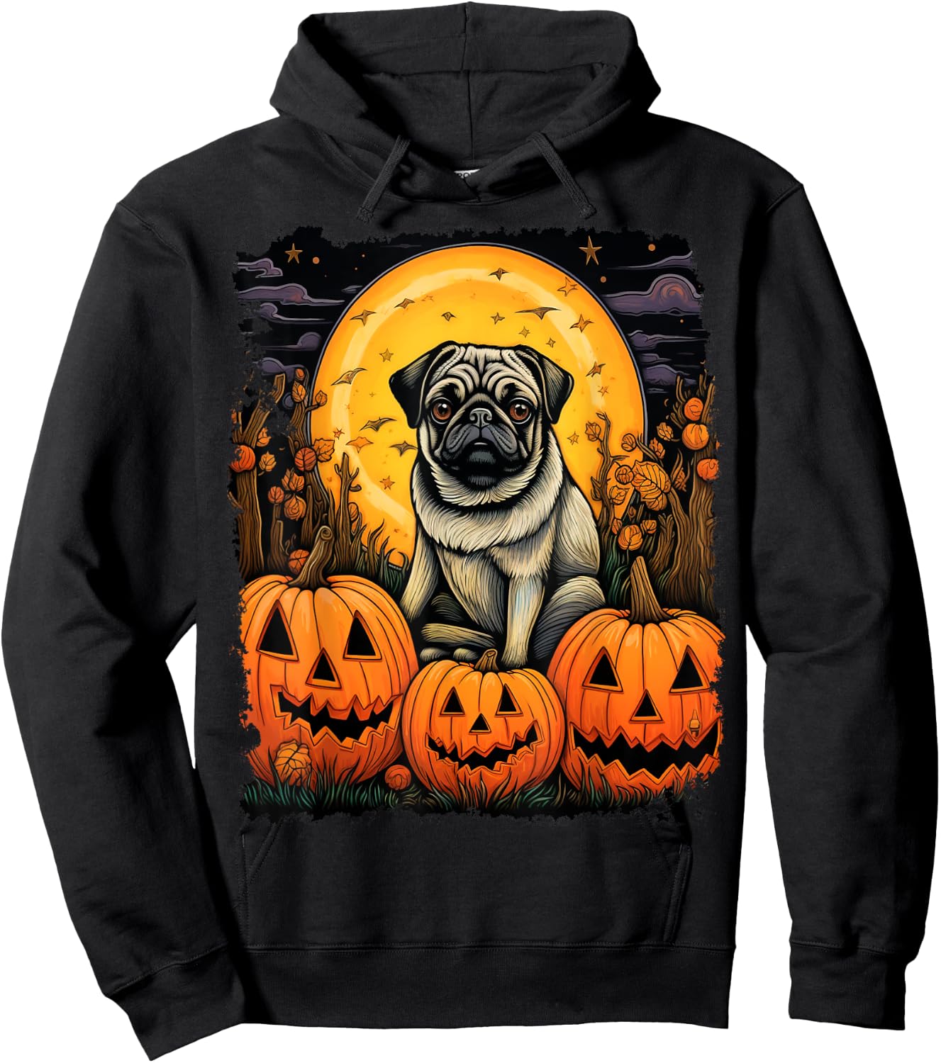 Dog Halloween Pug Men Women Kids Hoodie - Hoodie | Black