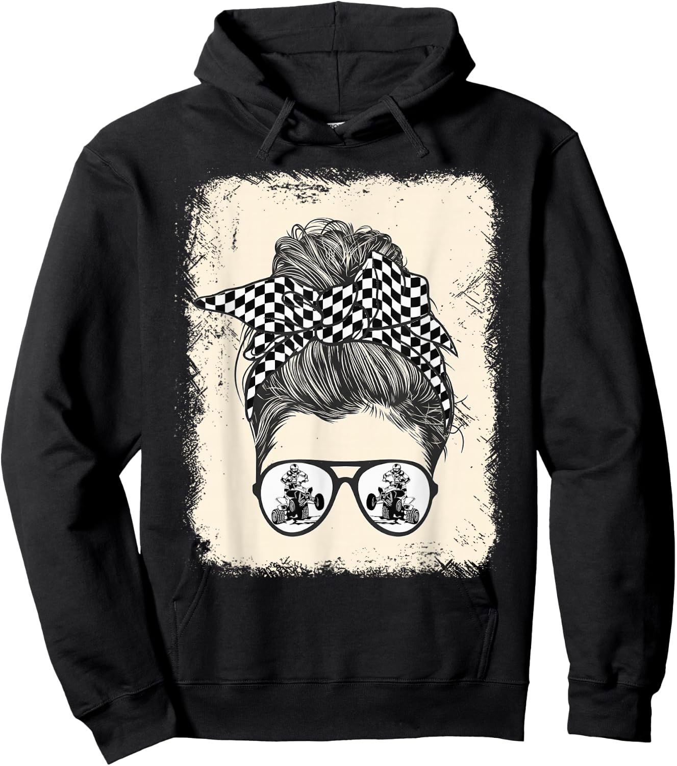 ATV Quad Biker Vintage Racing Mom Hoodie - Hoodie | Black