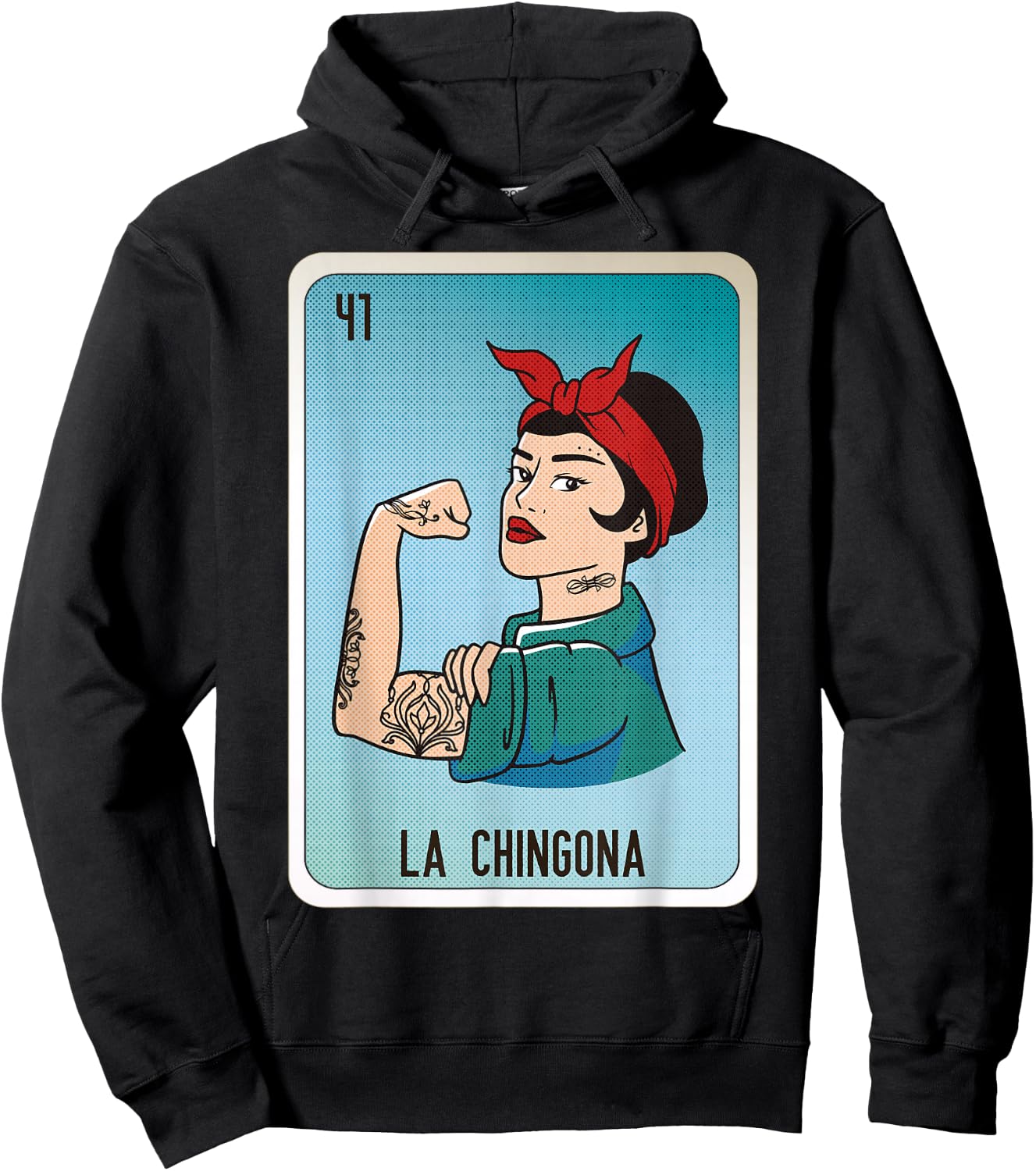 La Chingona Mexican Slang Chicano Bingo Cards Hoodie - Hoodie | Black