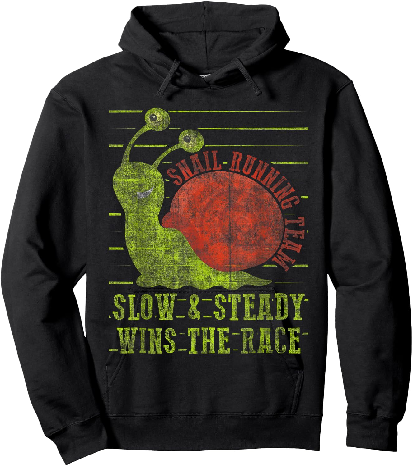 Snail Running Team Slow & Steady Wins The Race Funny Running Hoodie - Hoodie | Black