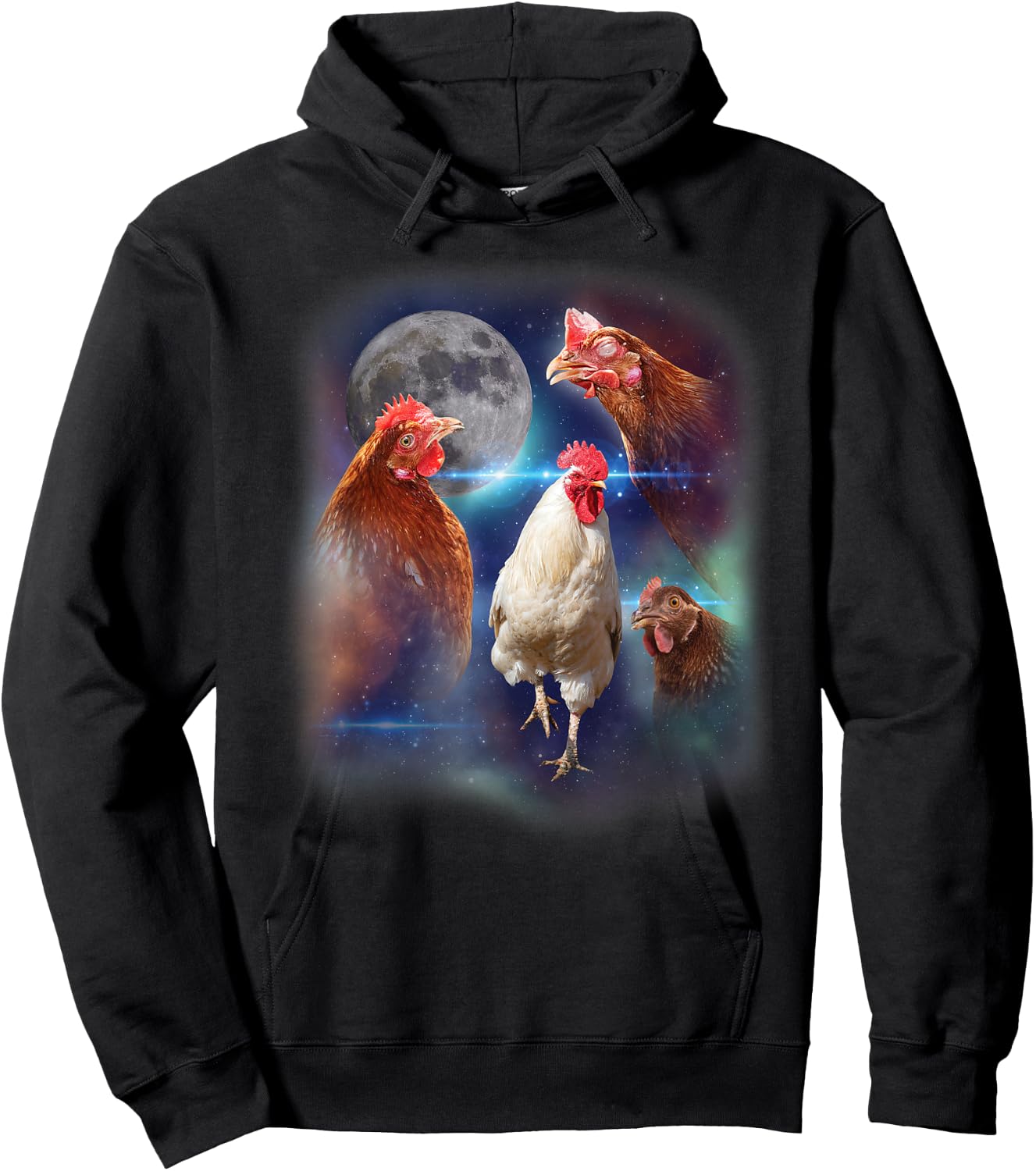 Howling at the Moon Shirt - Funny Chicken Shirt - Chicken Hoodie - Hoodie | Black