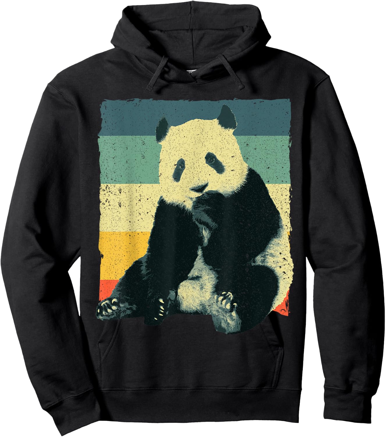 Funny Panda Design Women Kids Retro Panda Bear Lover Hoodie - Hoodie | Black