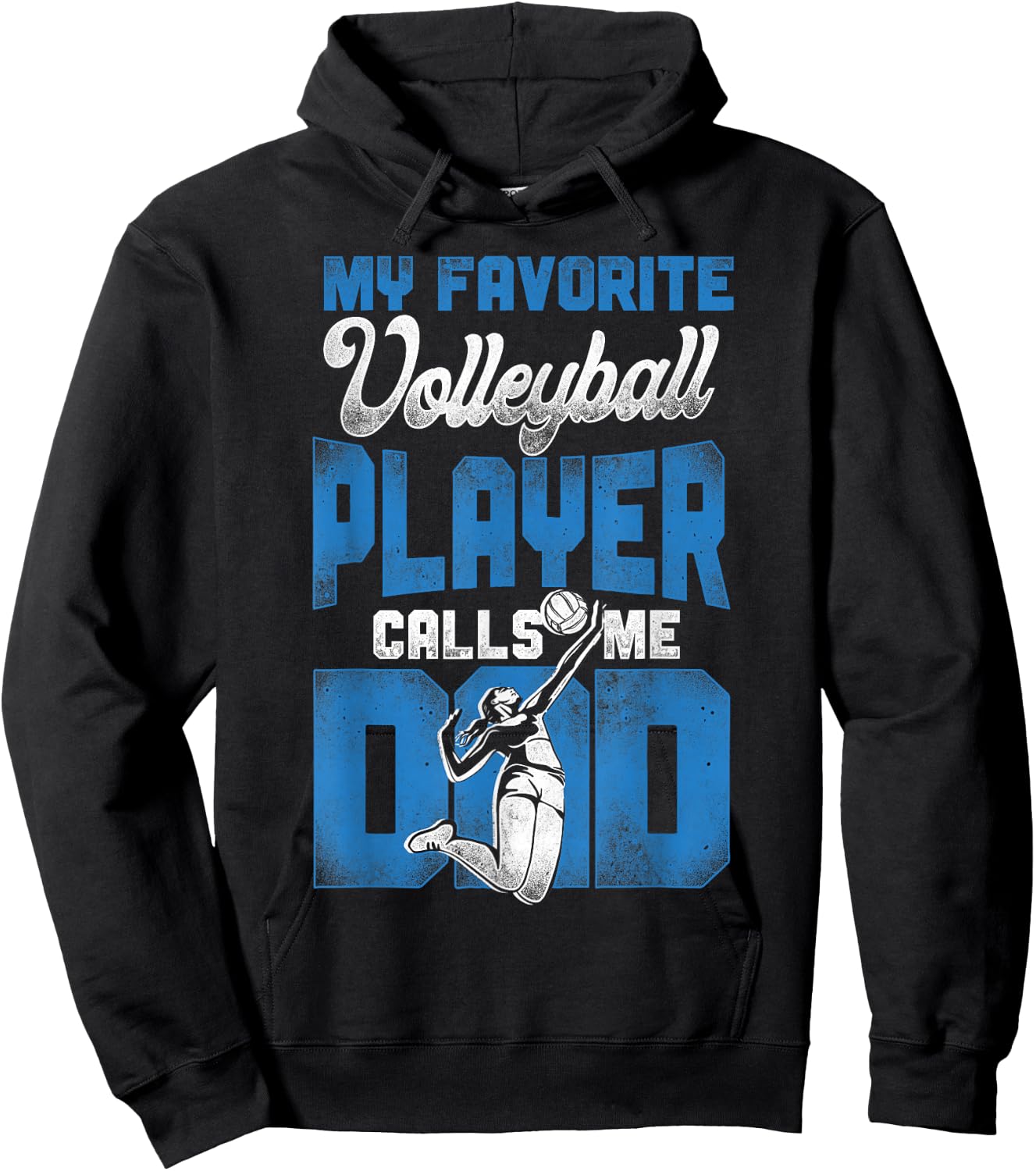 Volleyball Player Team Dad Father Vintage My Favorite Hoodie - Hoodie | Black