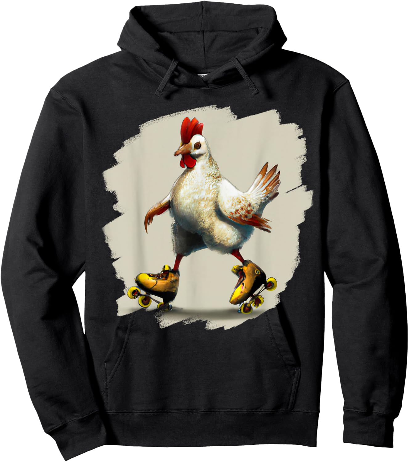 Funny Chicken Roller Skates Farm Animal Skating Roller Derby Hoodie - Hoodie | Black