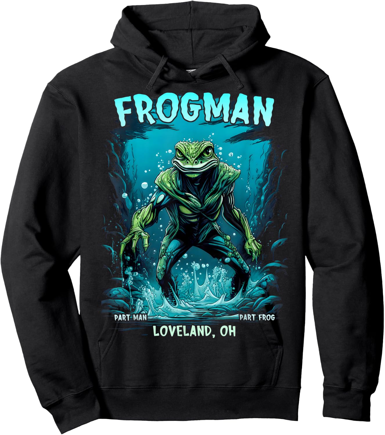 Loveland Frogman Cryptid Creature Cryptozoology Hoodie - Hoodie | Black