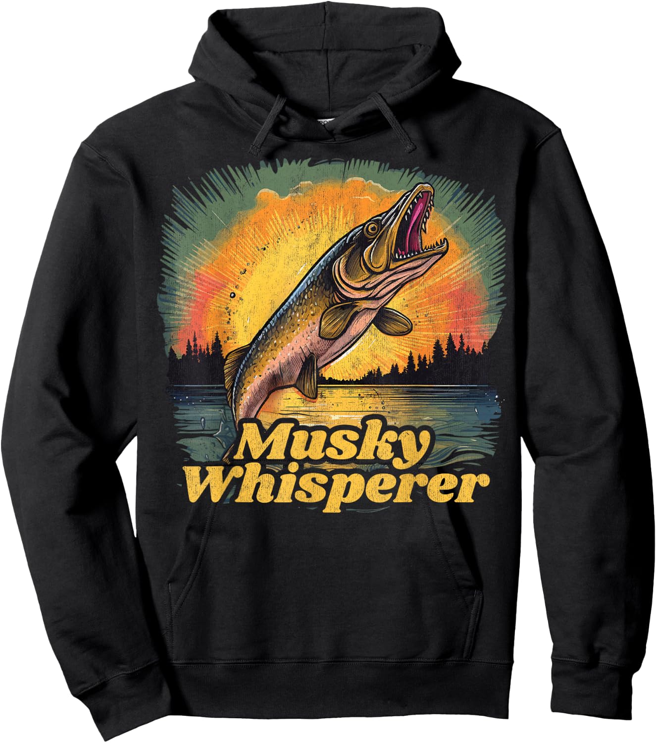 Musky Shirts and Musky Musky Fishing , -Adults, Women, Short Sleeve, , Black, Small Hoodie - Hoodie | Black