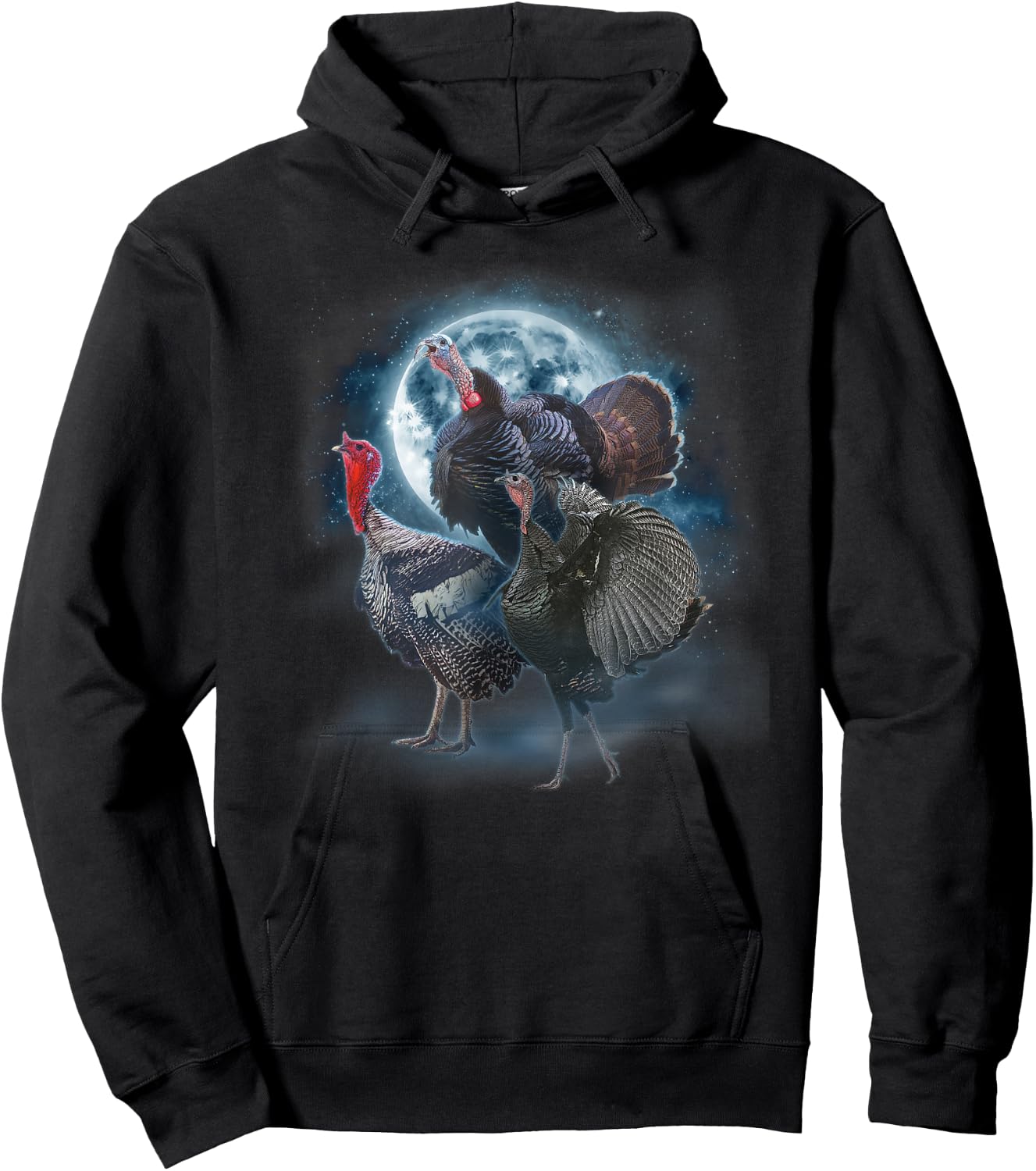 Howling at the Moon Shirt - Funny Turkey Shirts - Turkey Hoodie - Hoodie | Black