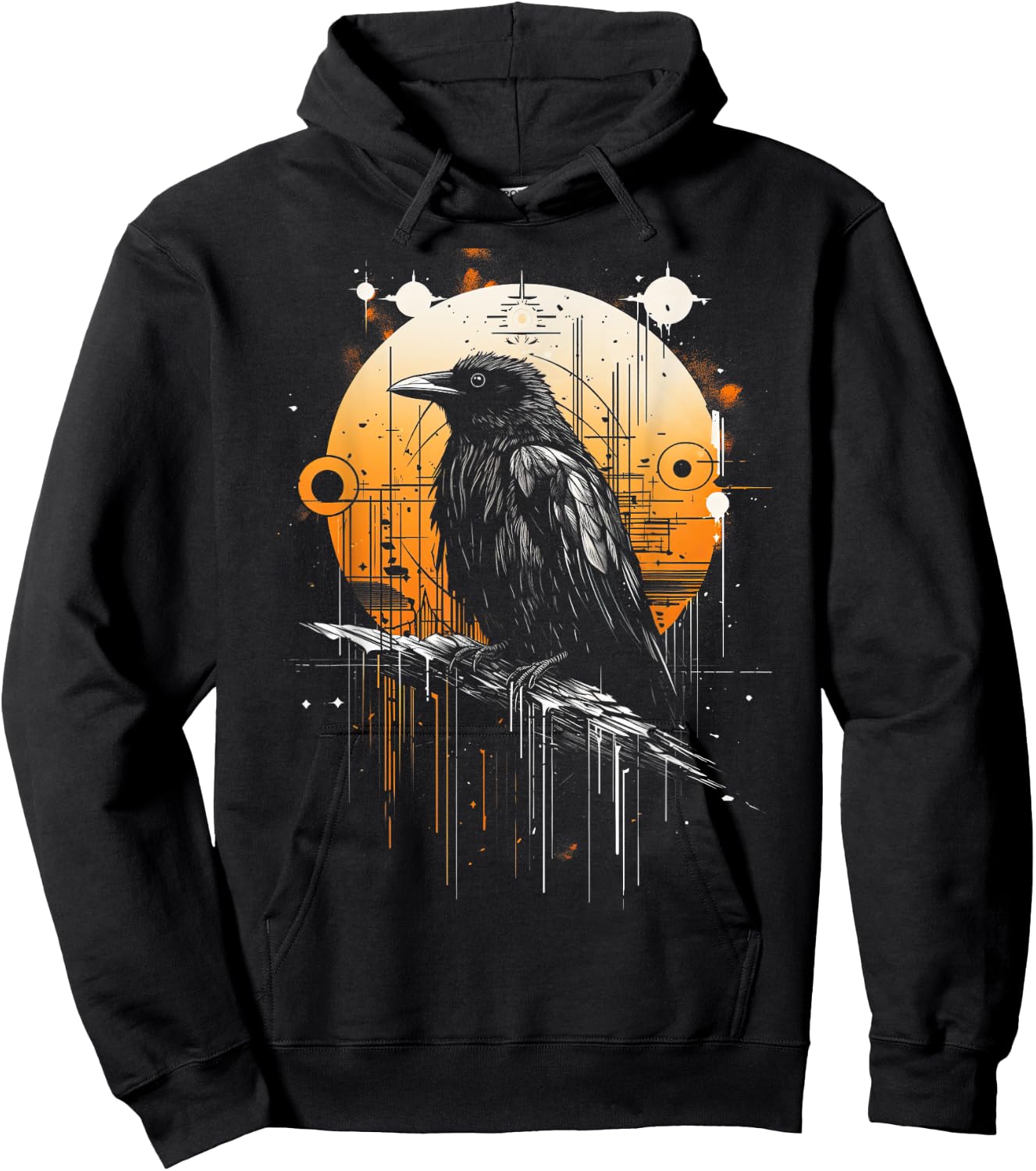Raven Crow Dark Bird Witchcraft Omens Midnight Hoodie - Hoodie | Black