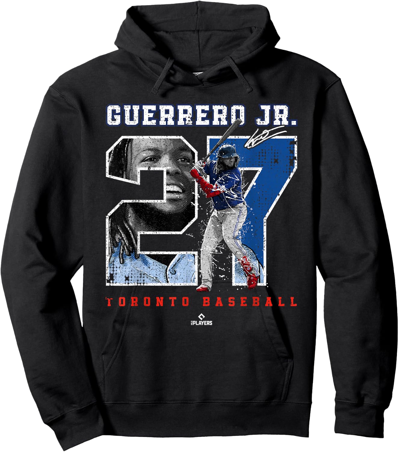 Number and Portrait Vladimir Guerrero Jr Toronto MLBPA Hoodie - Hoodie | Black