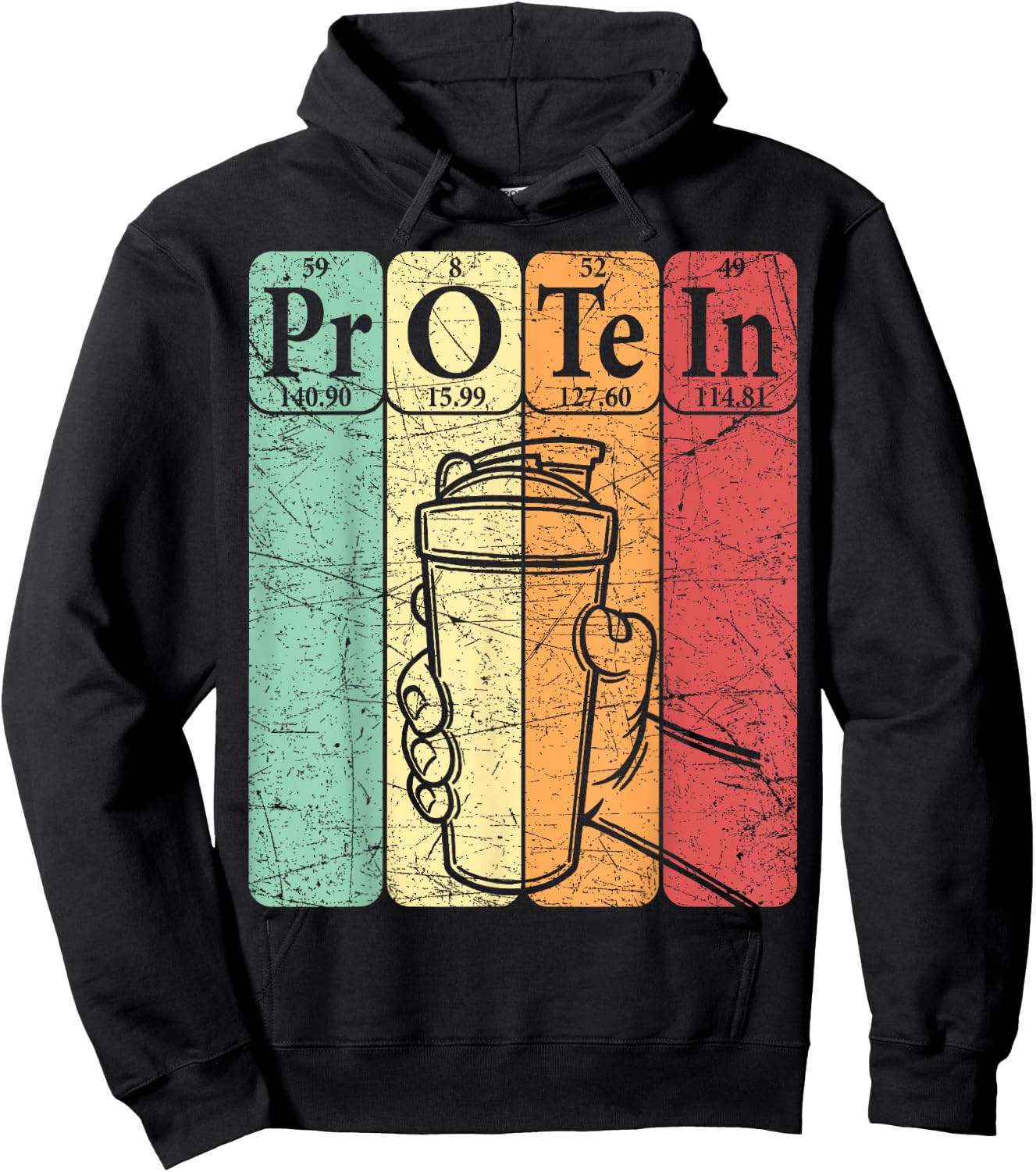Gym Protein Periodic Table Elements Workout Protein Shake Hoodie - Hoodie | Black