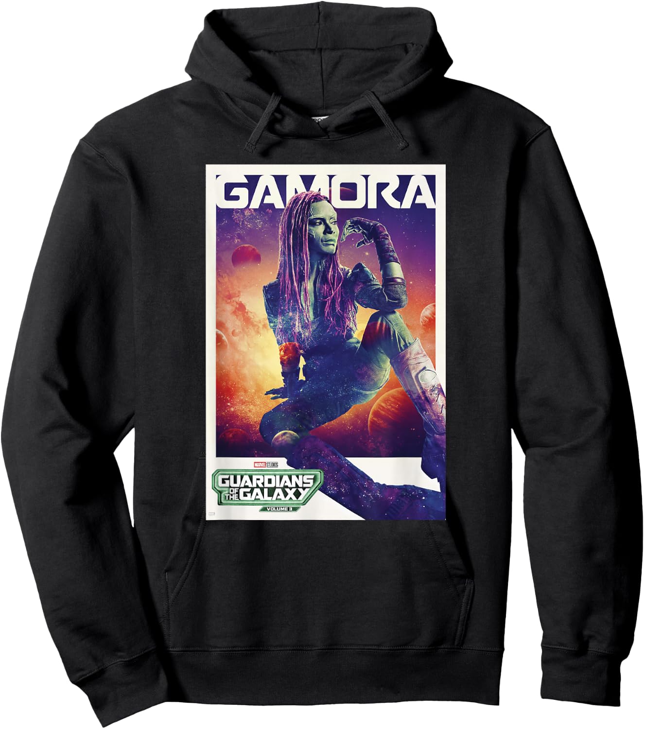 Marvel Guardians of the Galaxy Vol. 3 Gamora Solo Poster Hoodie - Hoodie | Black