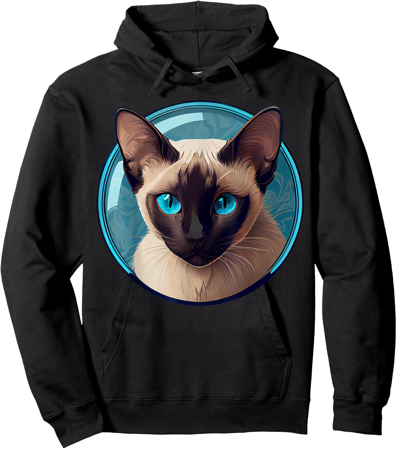 Siamese Cat | Blue-Eyed Siamese Sealing Point Men Women Hoodie - Hoodie | Black