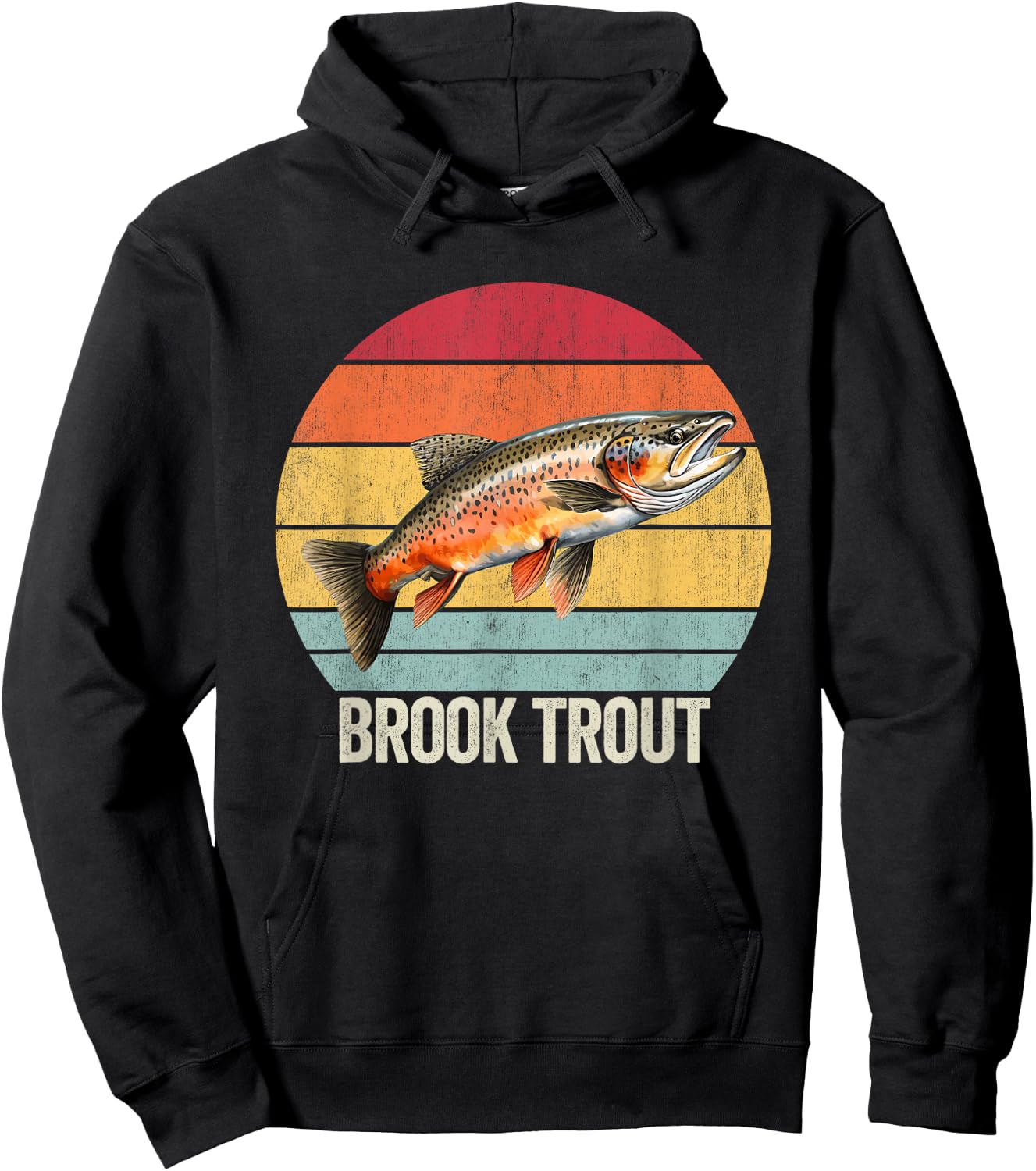 Brook Trout Vintage, Freshwater Brook Trout Hoodie - Hoodie | Black