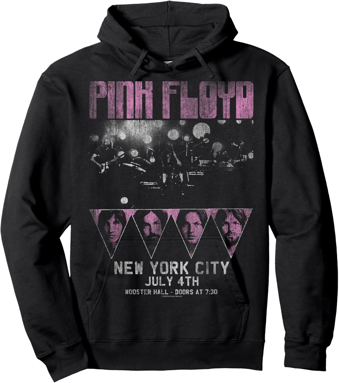 Official Pink Floyd Rock Band Tour NYC Classic Retro Music Hoodie - Hoodie | Black