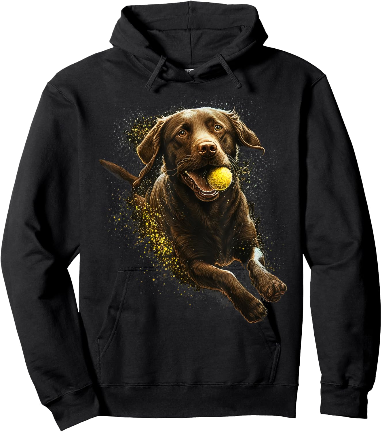 Cute brown Labrador Dog on brown Labrador Retriever Lover Women Kids Hoodie - Hoodie | Black