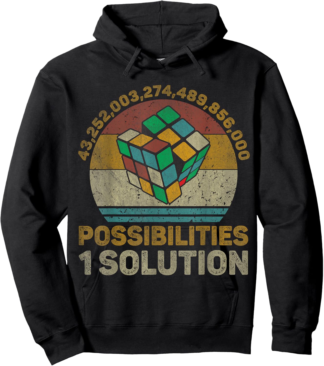 One Solution Vintage Math Speedcubing Lovers Hoodie - Hoodie | Black